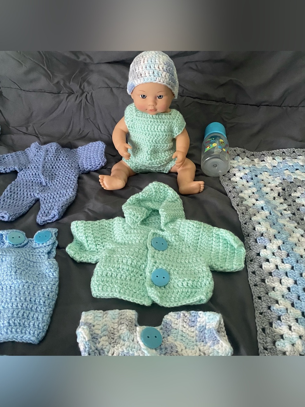 Crochet baby doll set